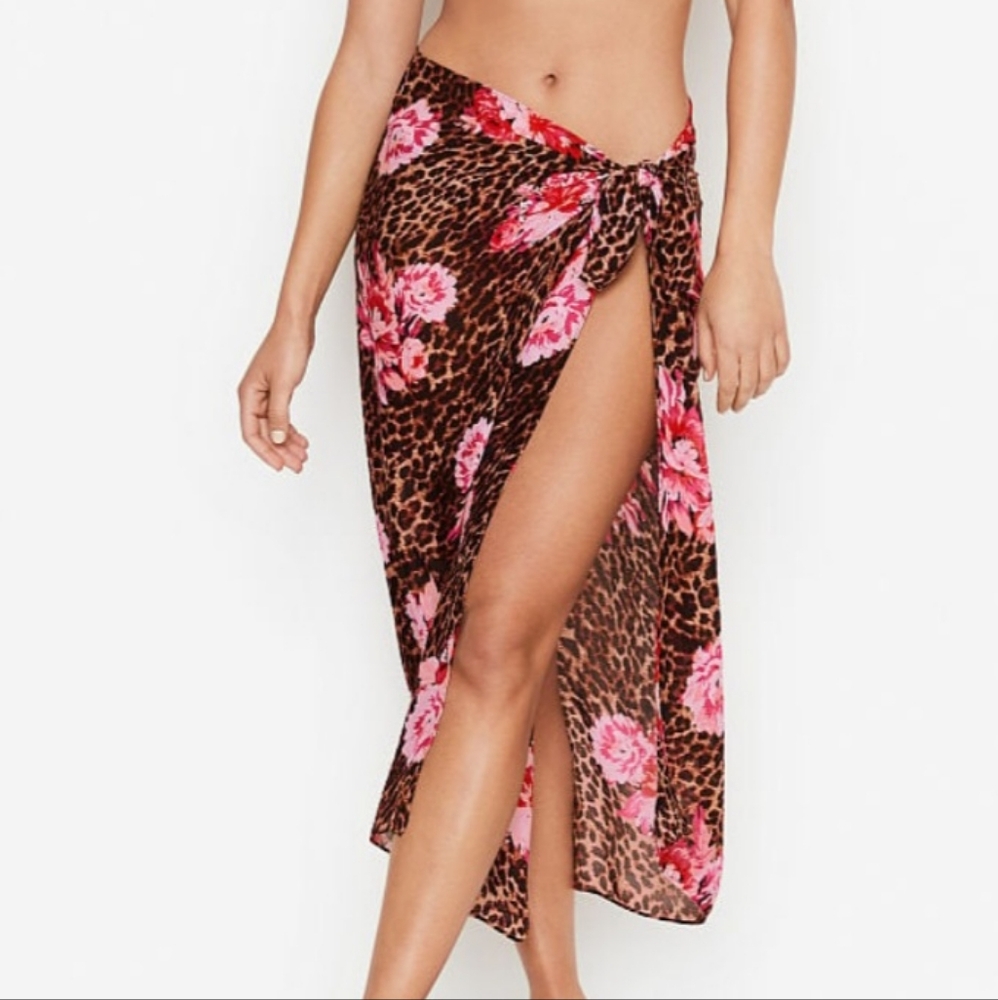Cheetah Peony Sarong Cover Up One Size Victoria's Secret